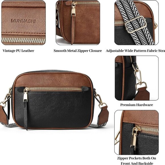 Small Vegan Leather Crossbody Bag with Multiple Pockets for Women - Picture 3 of 7